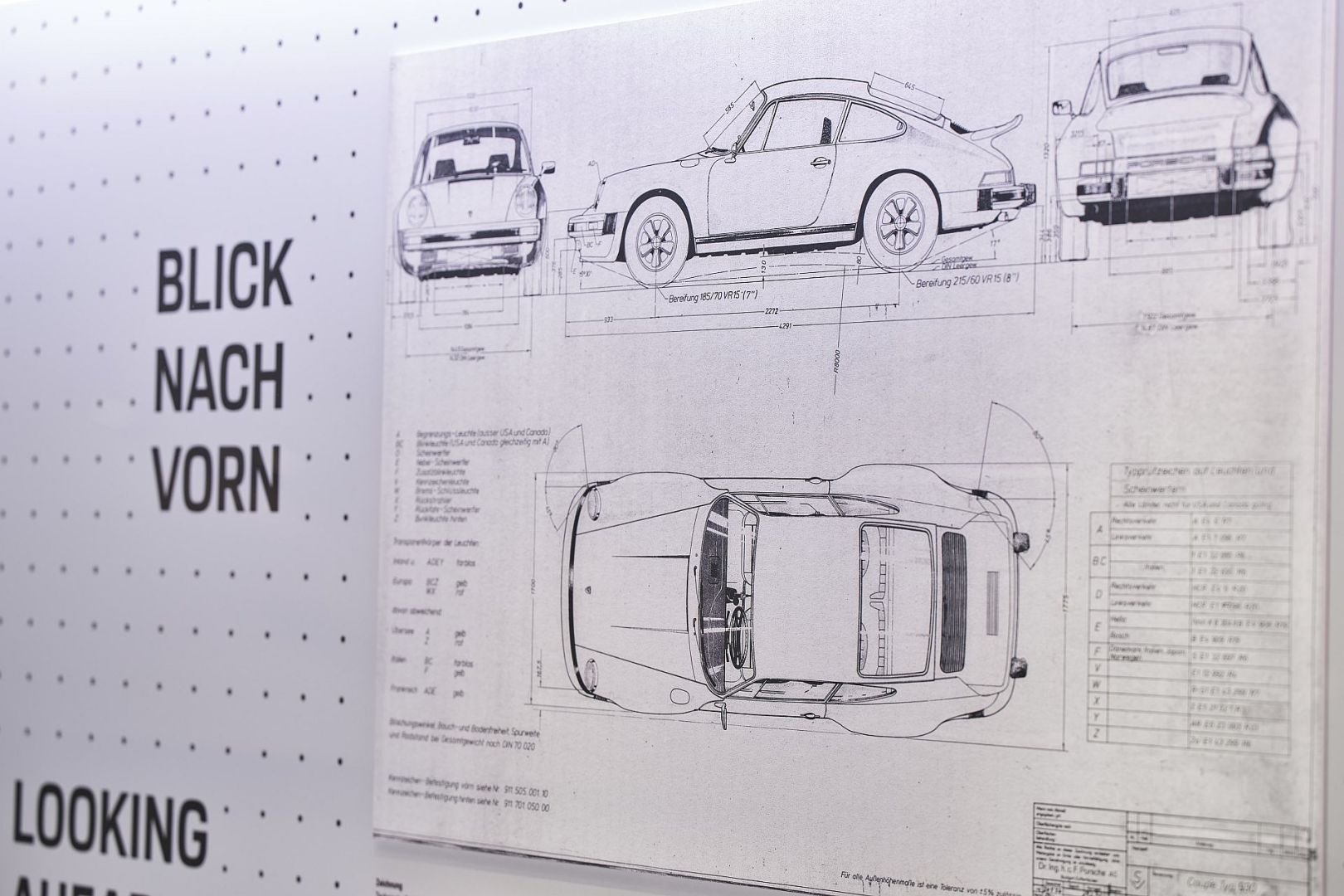 Rysunki techniczne Porsche Coupé Type 930